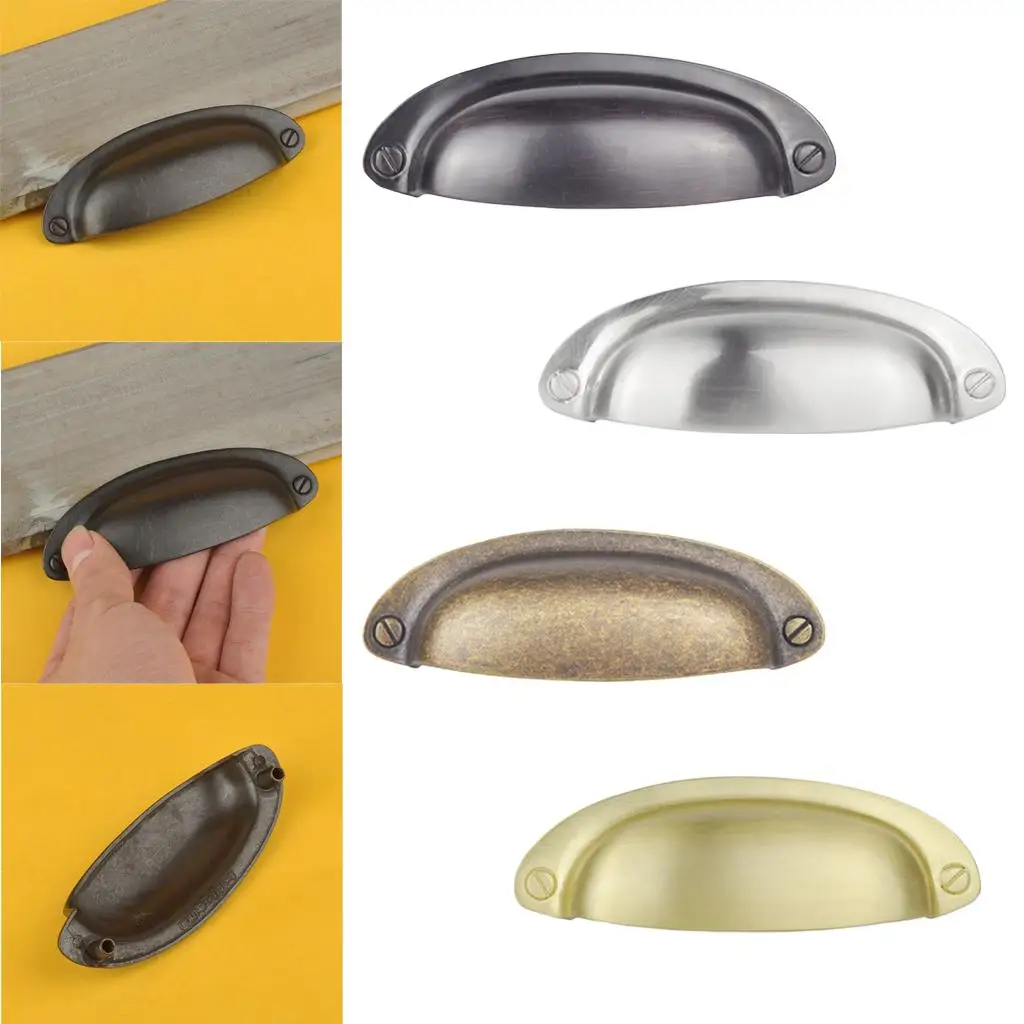 Мебельные ручки из цинкового сплава в винтажном стиле для ящика шкафа, 4 цвета