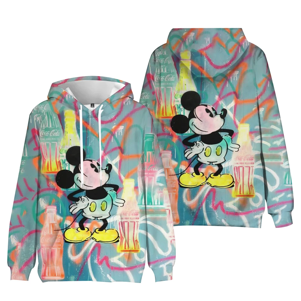 2024 Autumn Street Harajuku Fashion Women\'s Top Christmas New Mickey and Minnie Pattern Children\'s Casual Hoodie y2k