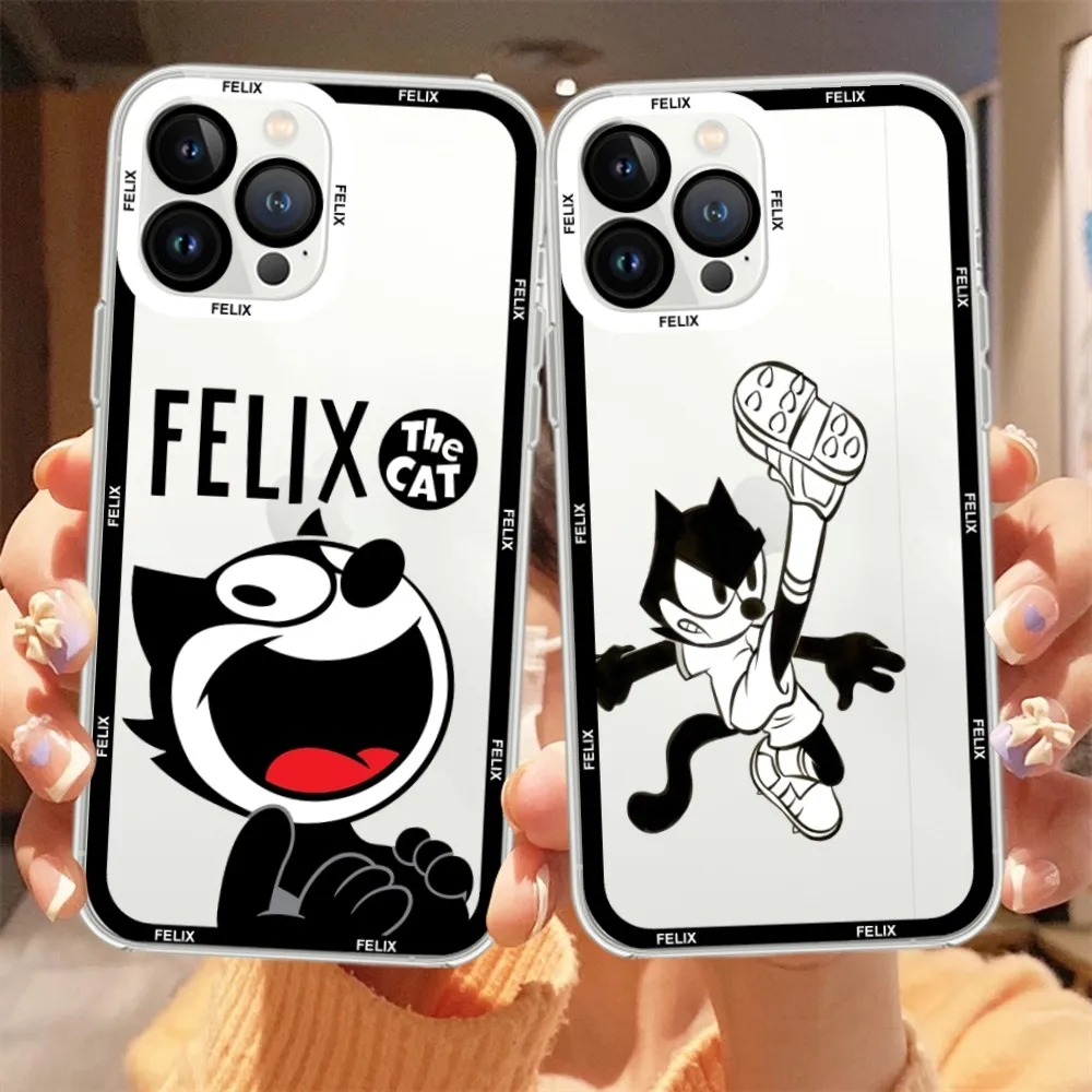 F-Felixs cartoon the Cat Phone Case For Samsung A 73 72 71 70 53 52 51 32 Transparent Shell