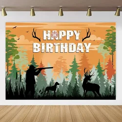 Halo Forest Hunter Birthday Backdrop Hunter Camouflage Pattern Boy Birthday Party Outdoor Camping Decoration Supplies Props