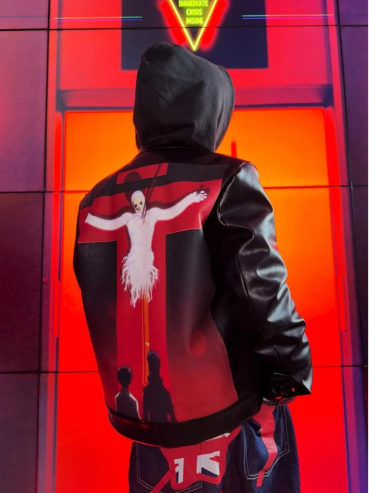 

Мужская куртка из искусственной кожи в американском стиле, модная уличная одежда, крутая байкерская куртка, молодежная трендовая модель с длинными рукавами на молнии