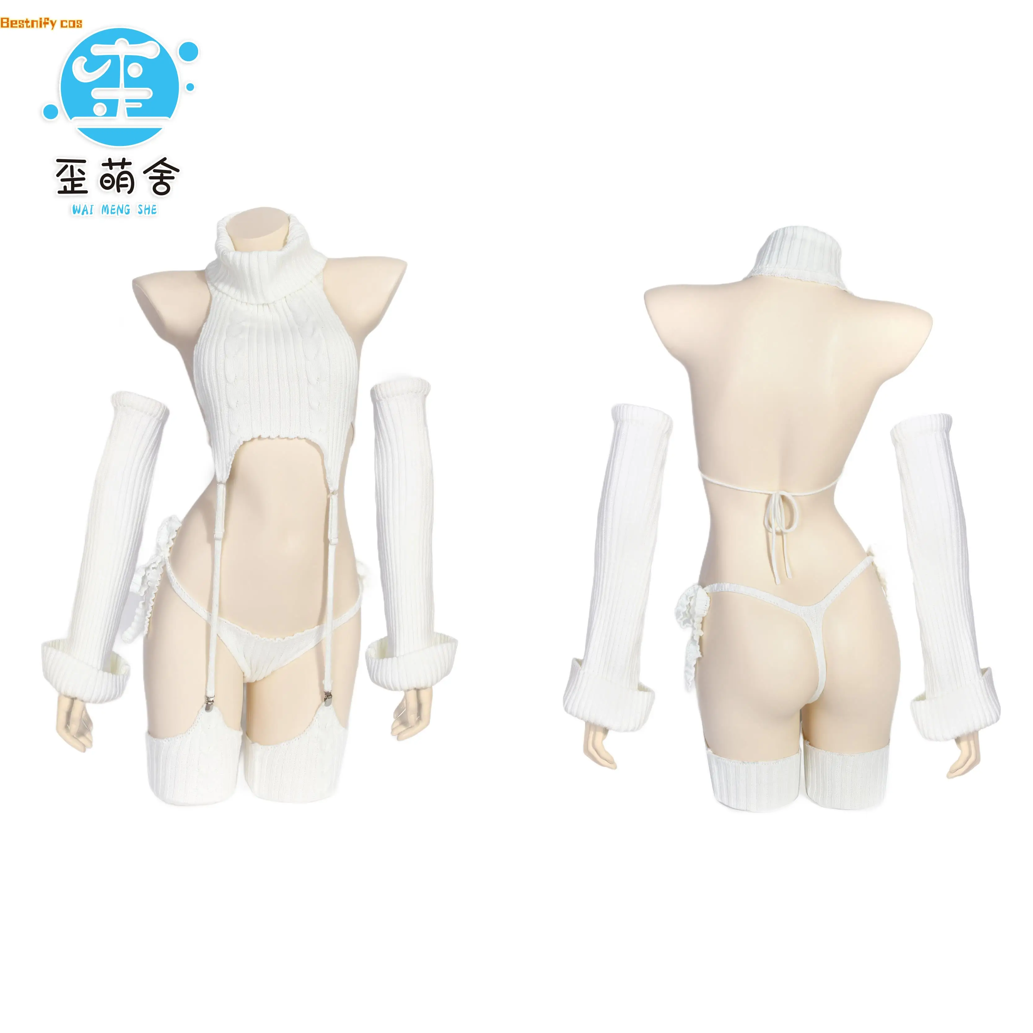 เสื้อสเวตเตอร์คอสเพลย์ Bocchi the Rock Gotoh hitori ชุดคอสเพลย์ผู้หญิงผู้หญิงแอนนาลิเดียพิฆาตเสื้อกันหนาวสีขาวเซ็กซี่สำหรับผู้หญิง