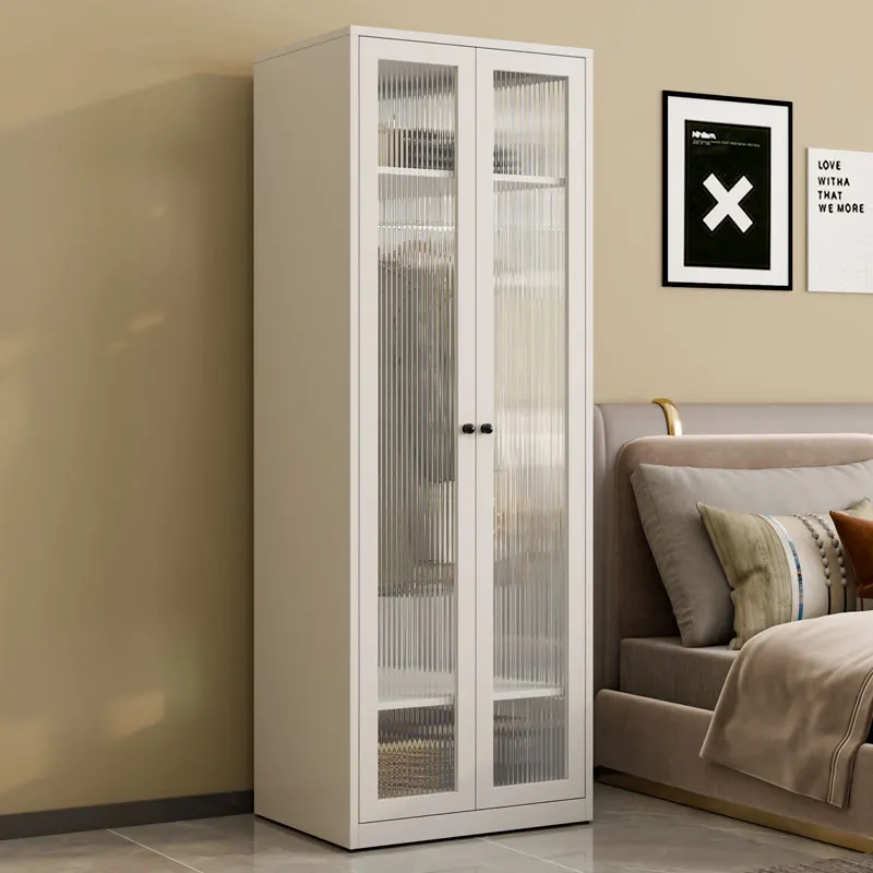 Modern Design Metal Steel Wardrobe Cabinet Glass Door Combination Storage Organization for Bedroom Home Gym Features Adjustable
