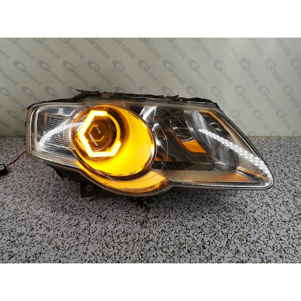 For Volkswagen VW Passat B6 Magotan Ultra Bright A/W Switchback Turn Signal Cotton Hexagon Hex LED Angel Eyes Halo Rings Light