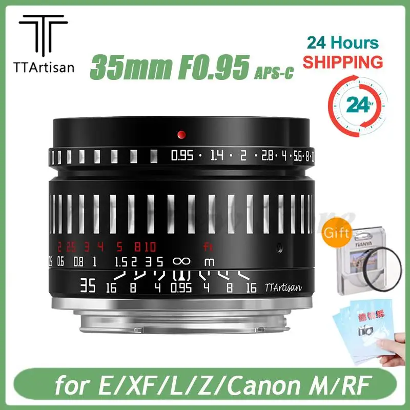 

TTArtisan 35mm F0.95 APS-C Large Aperture Prime Lens for Sony E Mount Fujifilm X Canon M Canon RF-S Leica L Nikon Z Camera