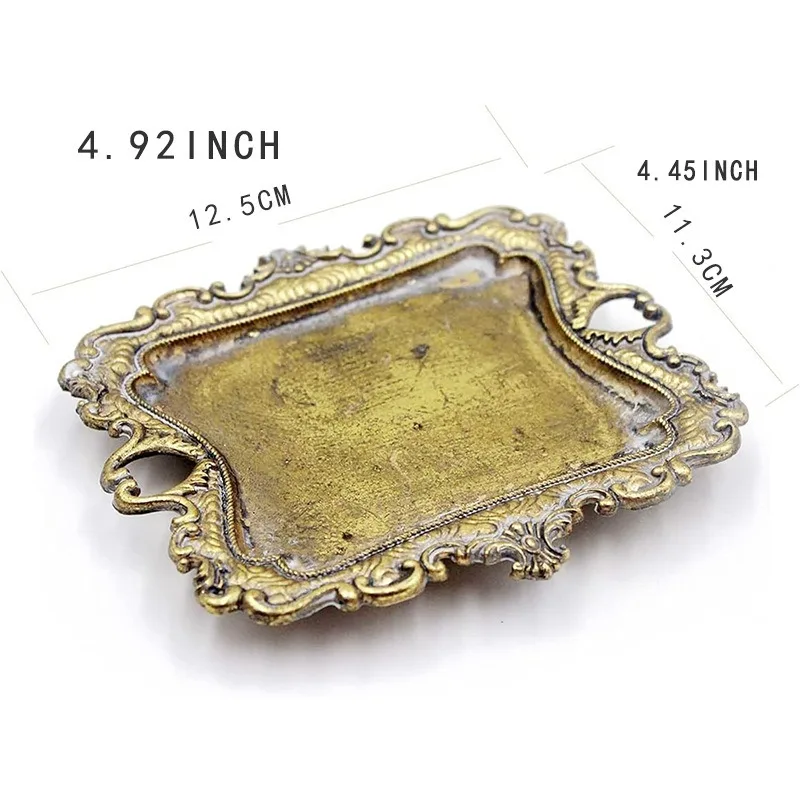 European Retro Old Large Jewelry Tray Ring Rack Jewelry Storage Tray Jewelry Tray Dressing Table Desktop view 6