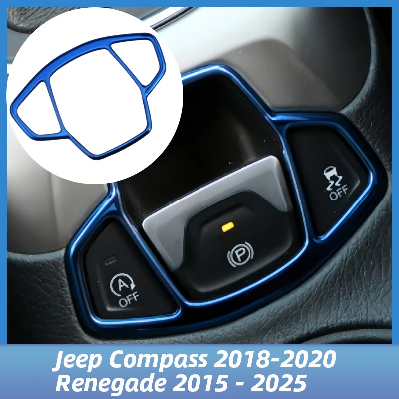 

Car Electronic Auto Handbrake Hand Brake Button Panel Trim Cover Sticker for Jeep Compass 2018-2020 for Jeep Renegade 2015-2025