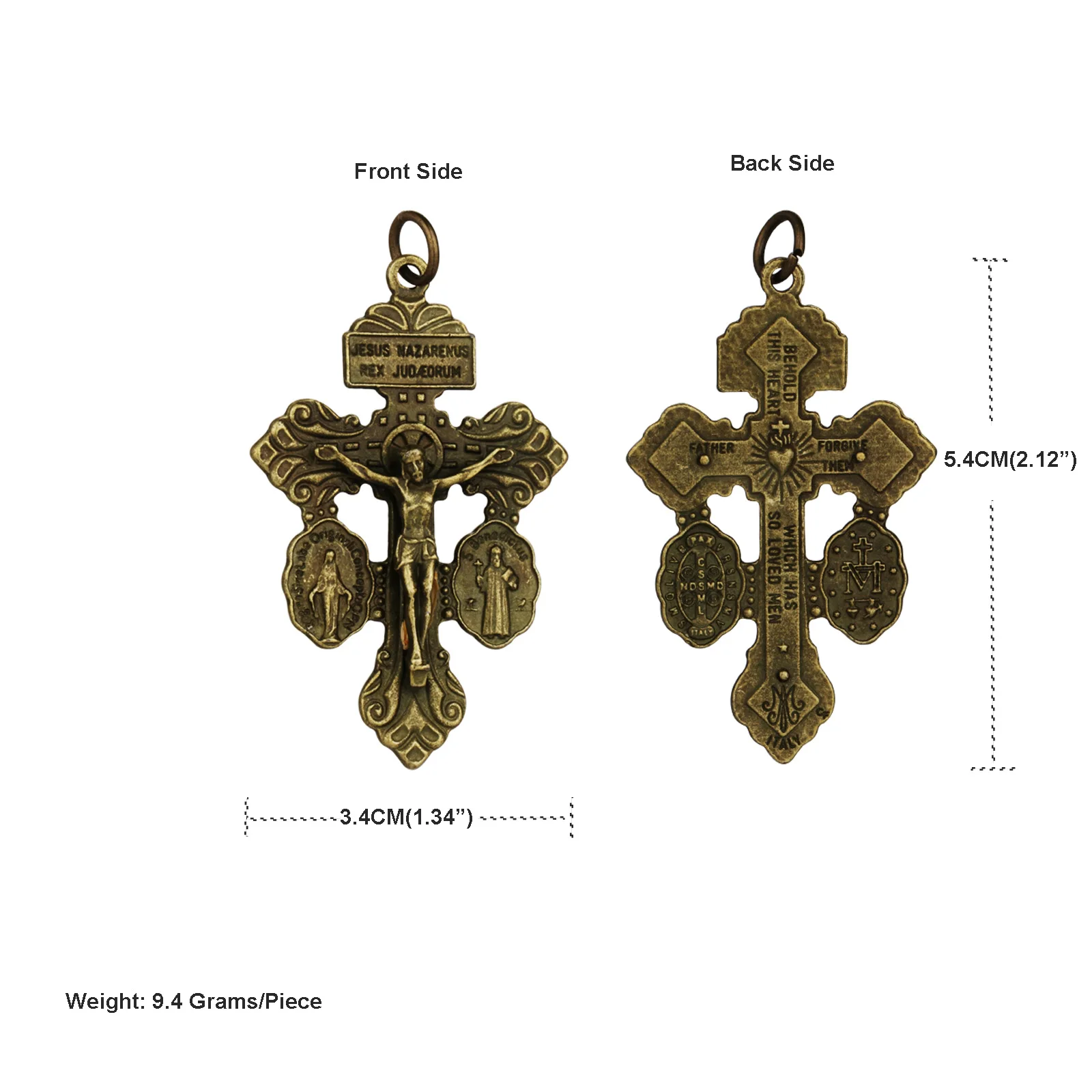 Diyalo 10-teiliges katholisches Kit-Pardon-Kruzifix-Anhänger mit Benedikt-Milagrosa-Medaille für DIY-Halskettenherstellung, Basteln, Vergebung, Schmuck – Detail 9