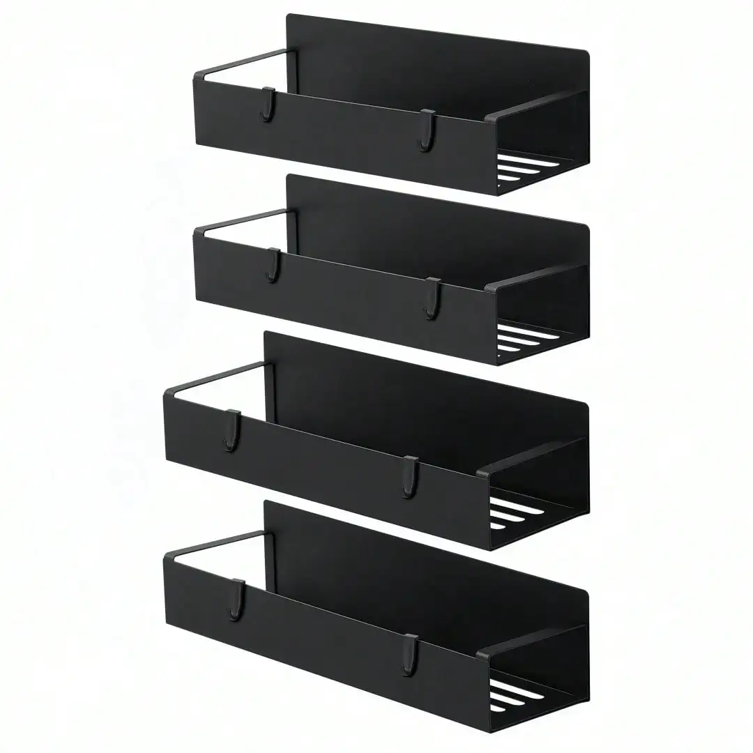 

4pcs Magnetic Refrigerator Spice Rack, Multi-Functional No-Punch Magnetic Spice Rack, Strong Magnetic Sundry Storage Rack, Height Adjustable Magnetic Storage Rack For Washing Machine And Refrigerator, Kitchen Accessories, Coffee Bar Accessories, Utility S