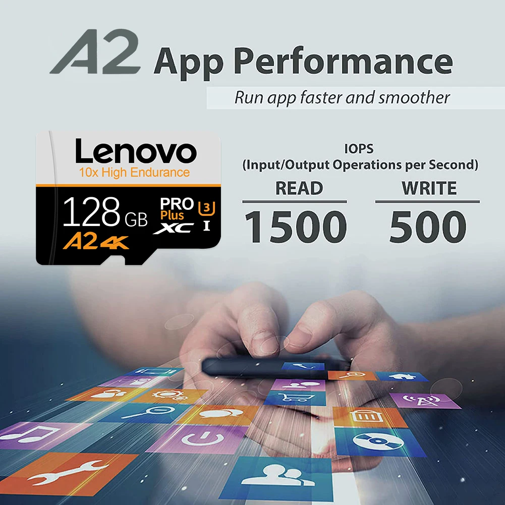 Lenovo 2TB High Speed Memory Card 128GB Micro TF SD Card 256GB 512GB 1TB Flash Card For CellPhone Camera Table PC Switch Drone