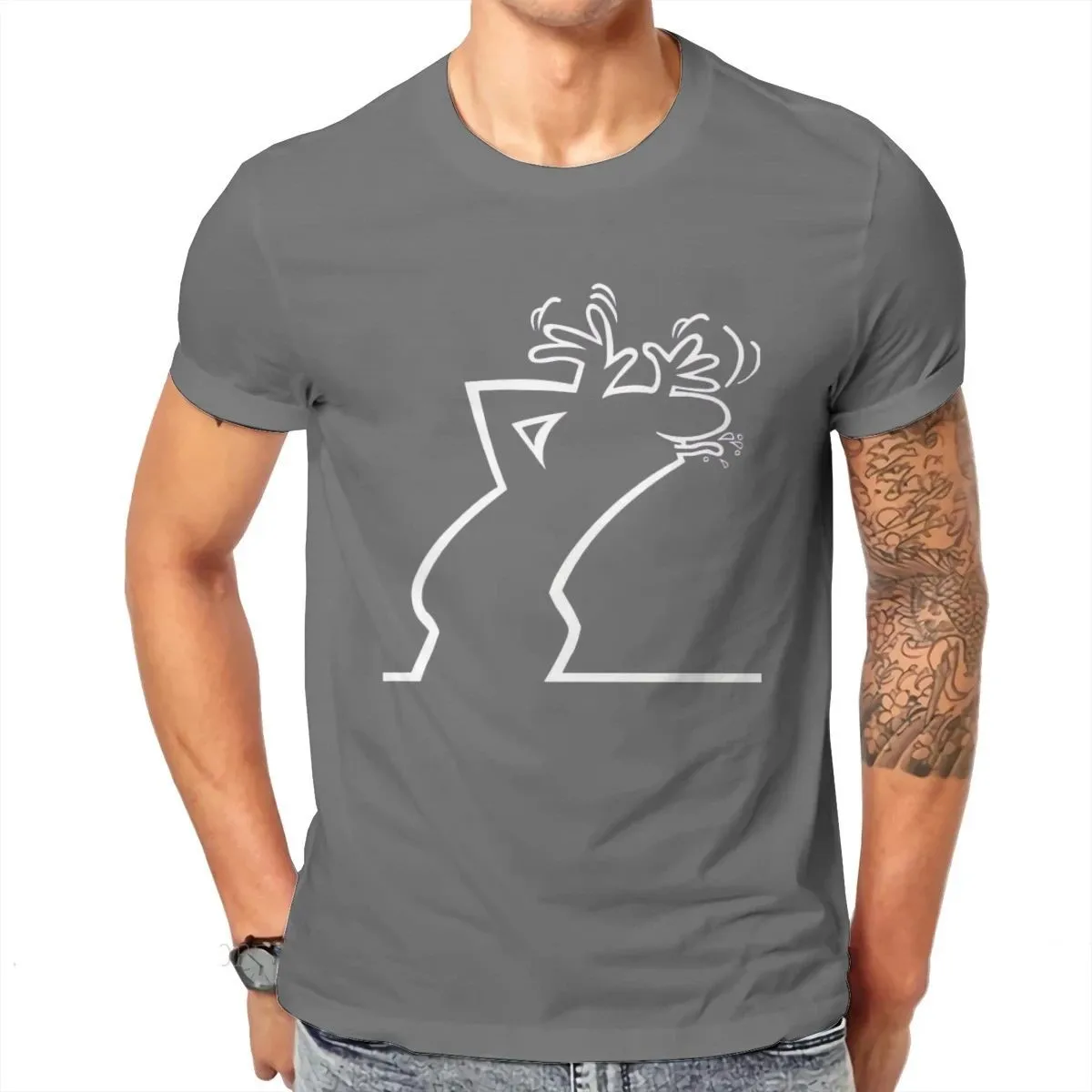 La Linea The Line Osvaldo Cavandoli TV Top Men's Happy Fashion T-shirt Summer Street Round Neck Casual Camisetas T-shirt image 5