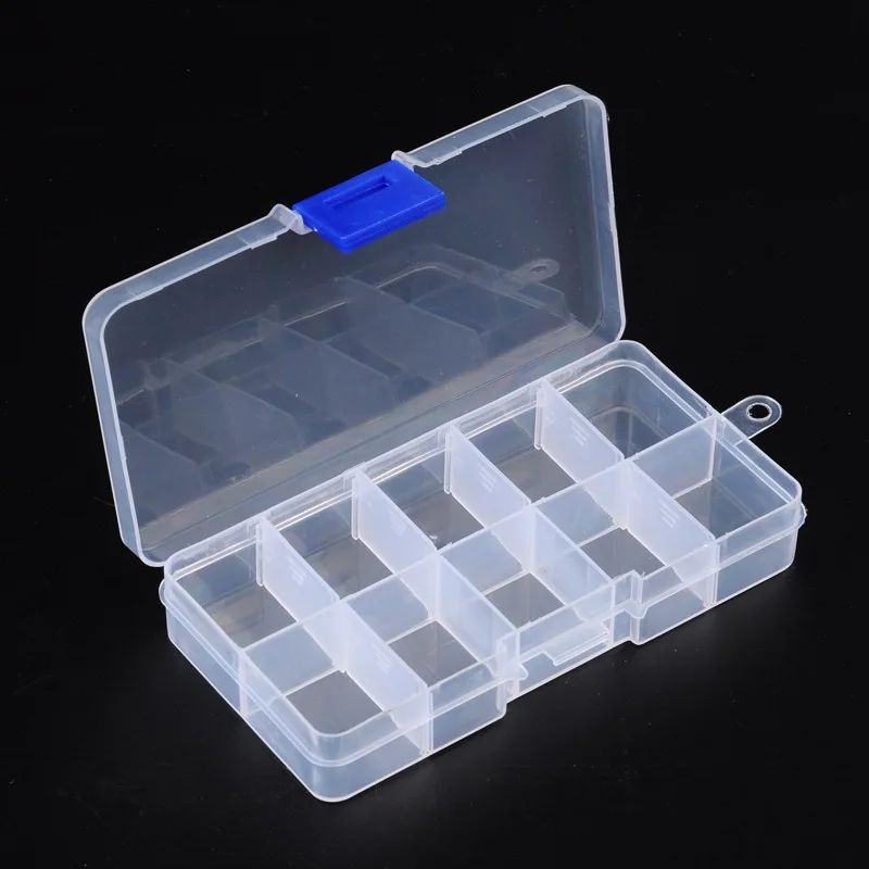 

1set Plastic Clear Beads Display Storage Case box Bead Storage Containers with Adjustable Dividers Removable Grid 7x13x2.3cm