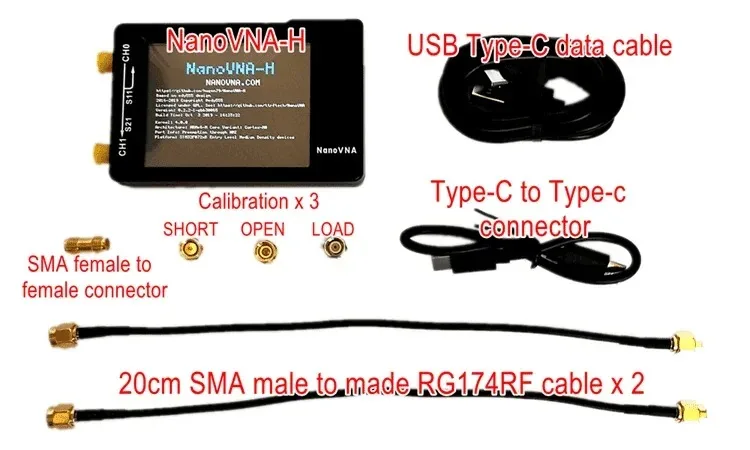 NanoVNA-H 1,5 GHz tragbarer Vektor-Netzwerkanalysator mit 2,8-Zoll-LCD, HF/VHF/UHF/UV-Antennenanalysator, Spektrumanalysator und SD-Kartensteckplatz