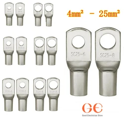 Estanhado Cobre Lugs Ring, Terminais Crimp, Conectores de fio da bateria, Kit Conectores, Variedade 4-25mm, 100 Pcs, 50 Pcs, 25 Pcs, 10Pcs