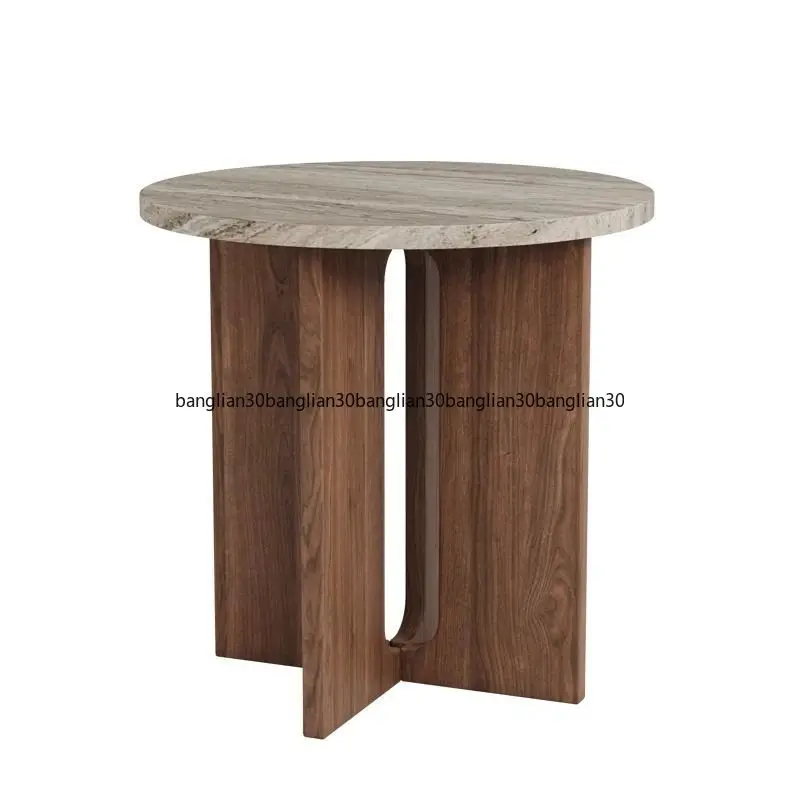 الرياح الصامتة طاولة القهوة الصغيرة طاولة جانبية غرفة المعيشة المنزلية شقة القرون الوسطى أريكة خشبية صلبة غرفة نوم طاولة مستديرة صغيرة #1