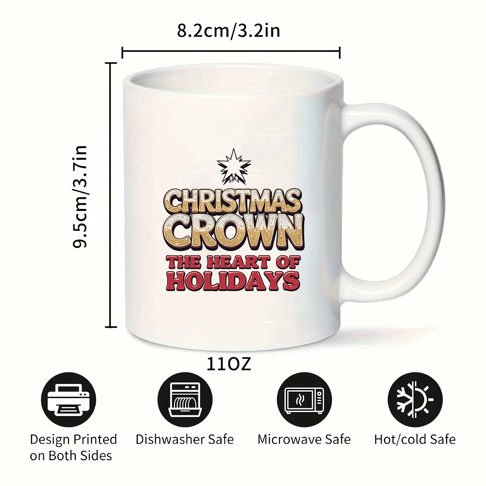 كوب سعة 11 أونصة + كوب تاج عيد الميلاد + كوب مزاج احتفالي - هدية عيد الميلاد للأطفال كوب ماء للمنزل والمكتب