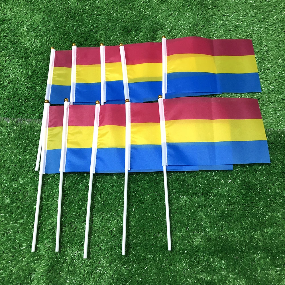 SKY FLAG rainbow hand flag 14x21cm 100pcs polyester double side penetration Omnisexual LGBT pride Pan pansexual hand Flag