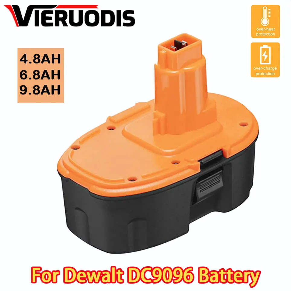 

For Dewalt 18V 4800mAh 6800mAh 9800mAh Ni-MH Power Tool DC9096 DE9039 DE9095 DW9098 DE9503 DW9096 Replacement Battery