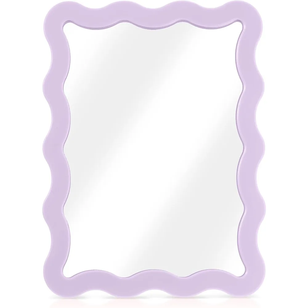 

Locker Mirror, Scalloped Magnetic 5''x 7'' Small Real Glass Makeup Mirror with Magnetic Backing, Magnetic Mirror