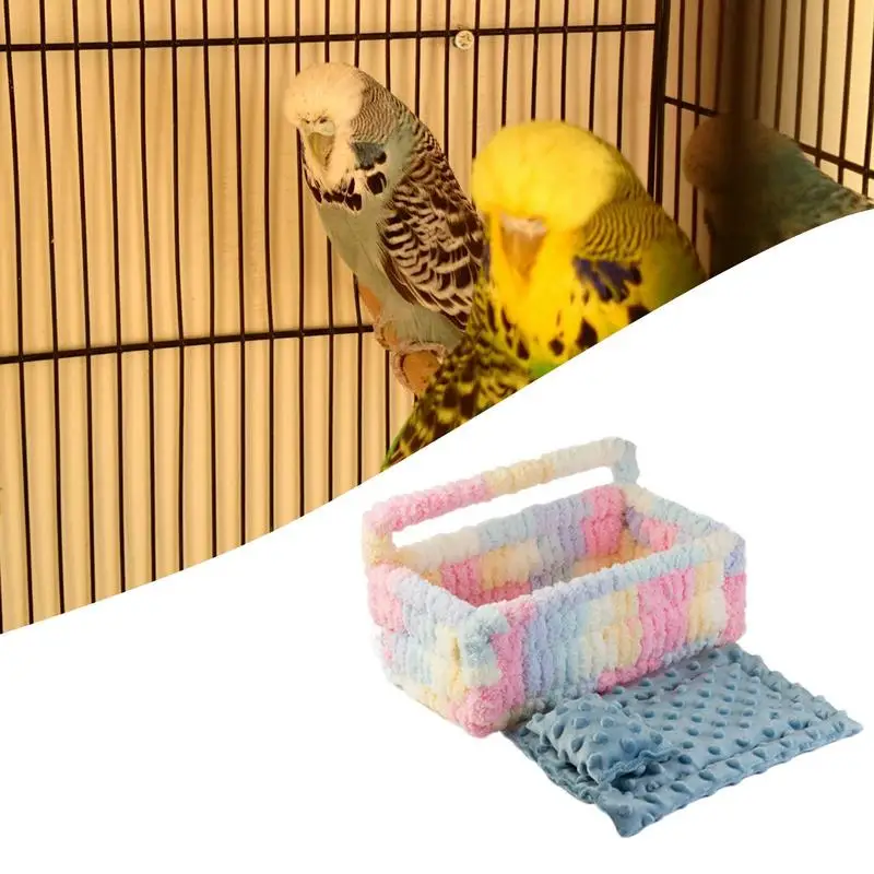 Parrot Bed For Cage Large Multipurpose Bird Nest Comfortable Soft Parrot Nest Warm Nest Bed With Cushion & Pillow For Sleeping