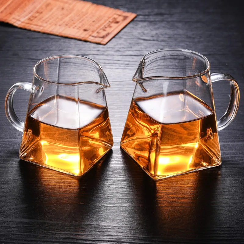 

Heat-resistant high borosilicate glass teahouse square without filter tea set accessories Chahai Milk Glass Pitcher Coffee Pot