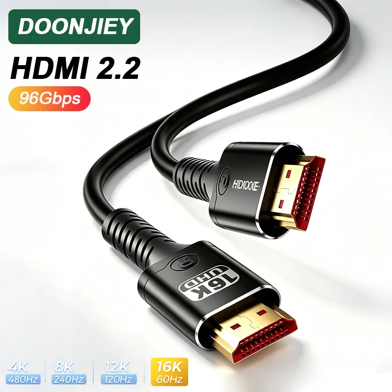 DOONJIEY HDMI 2.2 Silikonkabel 16K60Hz Ultra High Speed 96Gbps Super Weiches Video-Audio-Kabel für PS5 Xbox Monitor TV Projektor