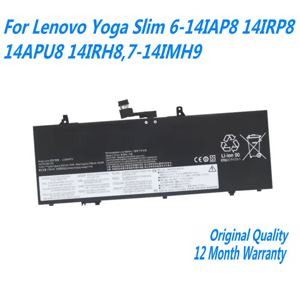 

NEW L22C4PF1 L22D4PF1 Laptop Battery For Lenovo Yoga Slim 6-14IAP8 14IRP8 14APU8 14IRH8,7-14IMH9 L22L4PF1 L22M4PF1 L22C4PF0