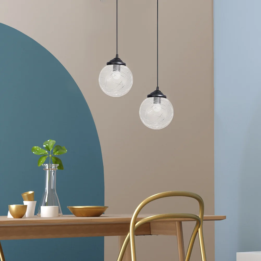 

Stylish Gold Silver Aluminum Wire Glass Lamp Shade Round Transparent Cover for Hanging Ceiling Lamp Modern Light Shade