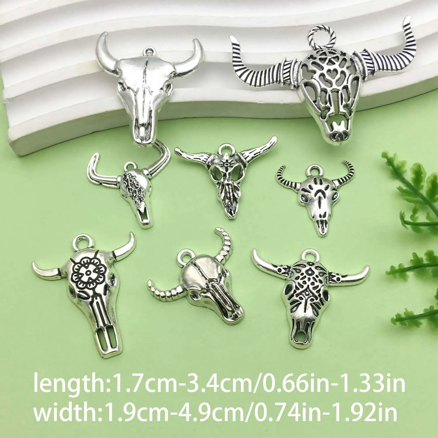 8/10pcs Retro Animal Bull Head Design Charms Alloy Metal Eid al-Adha Pendants For DIY Bracelet Necklace Jewelry Making Accessori