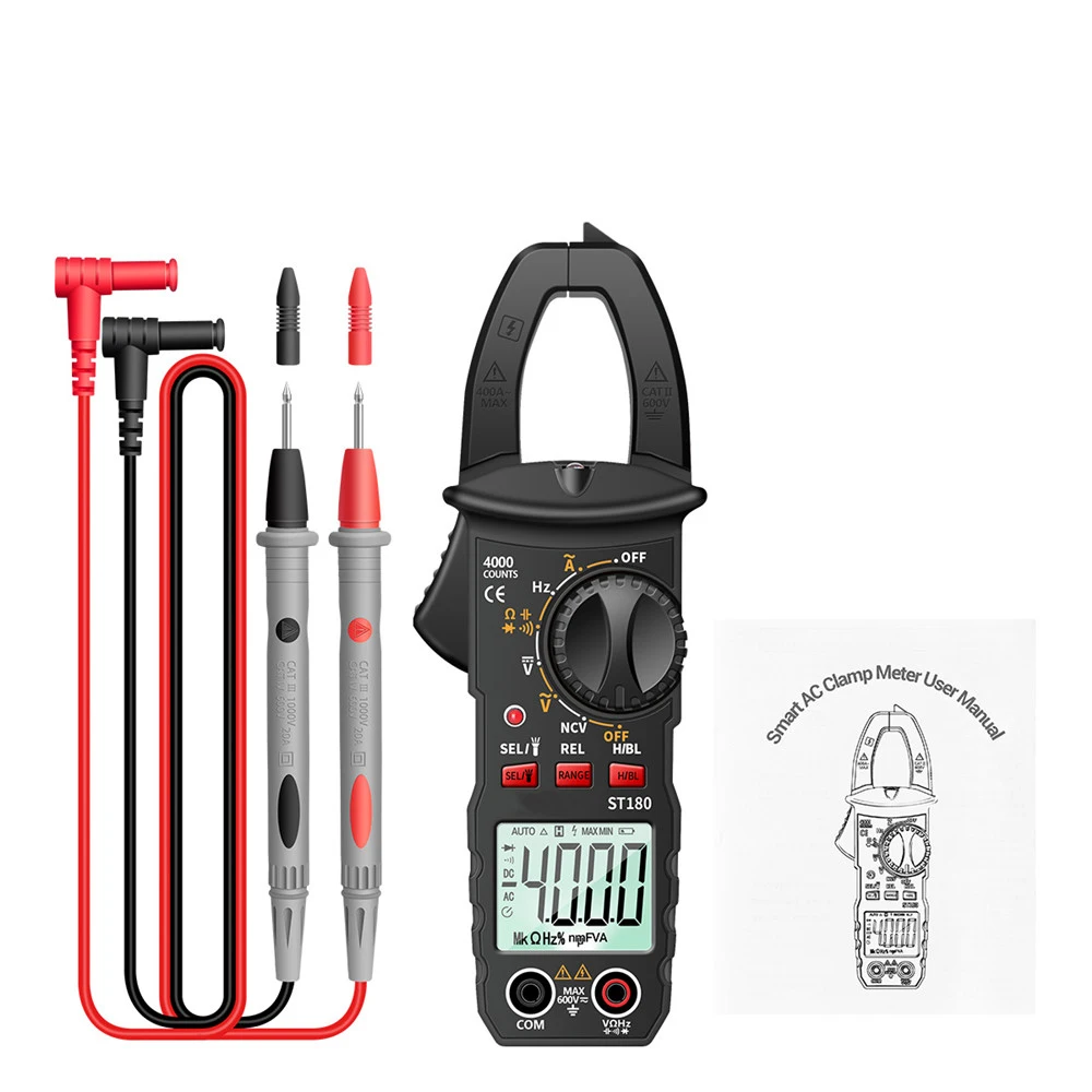 Podofo 4000 Counts Digitales Zangenmultimeter mit Auto-Range-Funktion, Handheld-Stromzangenmessgerät, NCV-Stromfrequenzdetektor, Hintergrundbeleuchtung, Datenspeicherung, AC-Strom-, Spannungs-, Widerstands-, Kapazitäts- und Frequenztester für die elektrische Wartung – Detail 12
