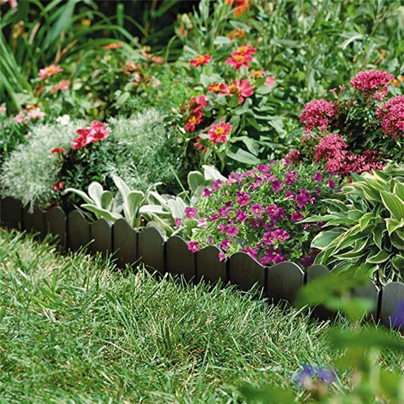 

AB42-Garden Lawn Edging - 40 Pack Landscape Border Flexible Interlocking Edging Plastic Palisade Fence DIY Decorative