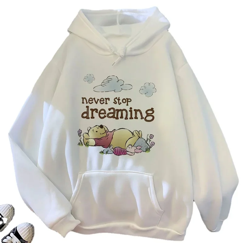 Kawaii Bear Winnie The Pooh Disney Cartoon Hoodies Women Harajuku Cute Anime Y2K Graphic Streetwear Sweatshirt 90s Hoody Female