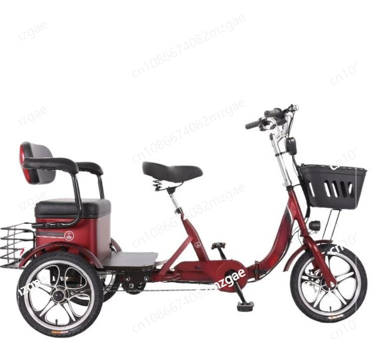 

Электрический трехколесный велосипед для пожилых людей, педаль, электрическая мощность, двойного назначения, автомобиль для взрослых, двухместный светильник для отдыха