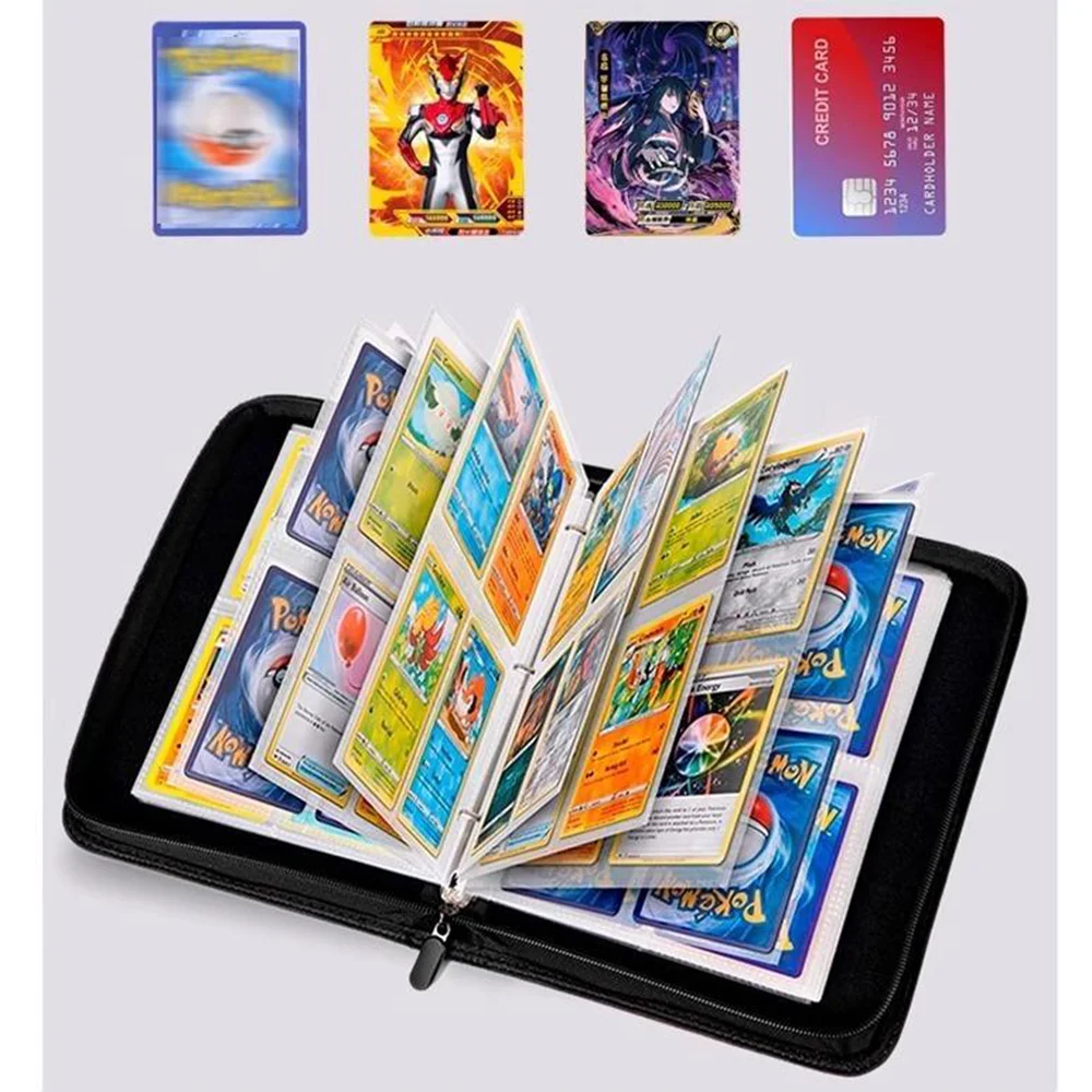 ONE PIECE 400 Karten 4-Taschen-Album Zoro Luffy Sammlung Großes Fassungsvermögen Reißverschluss-Ordner Kartenhalter Kartenhüllen-Schutz – Detail 2