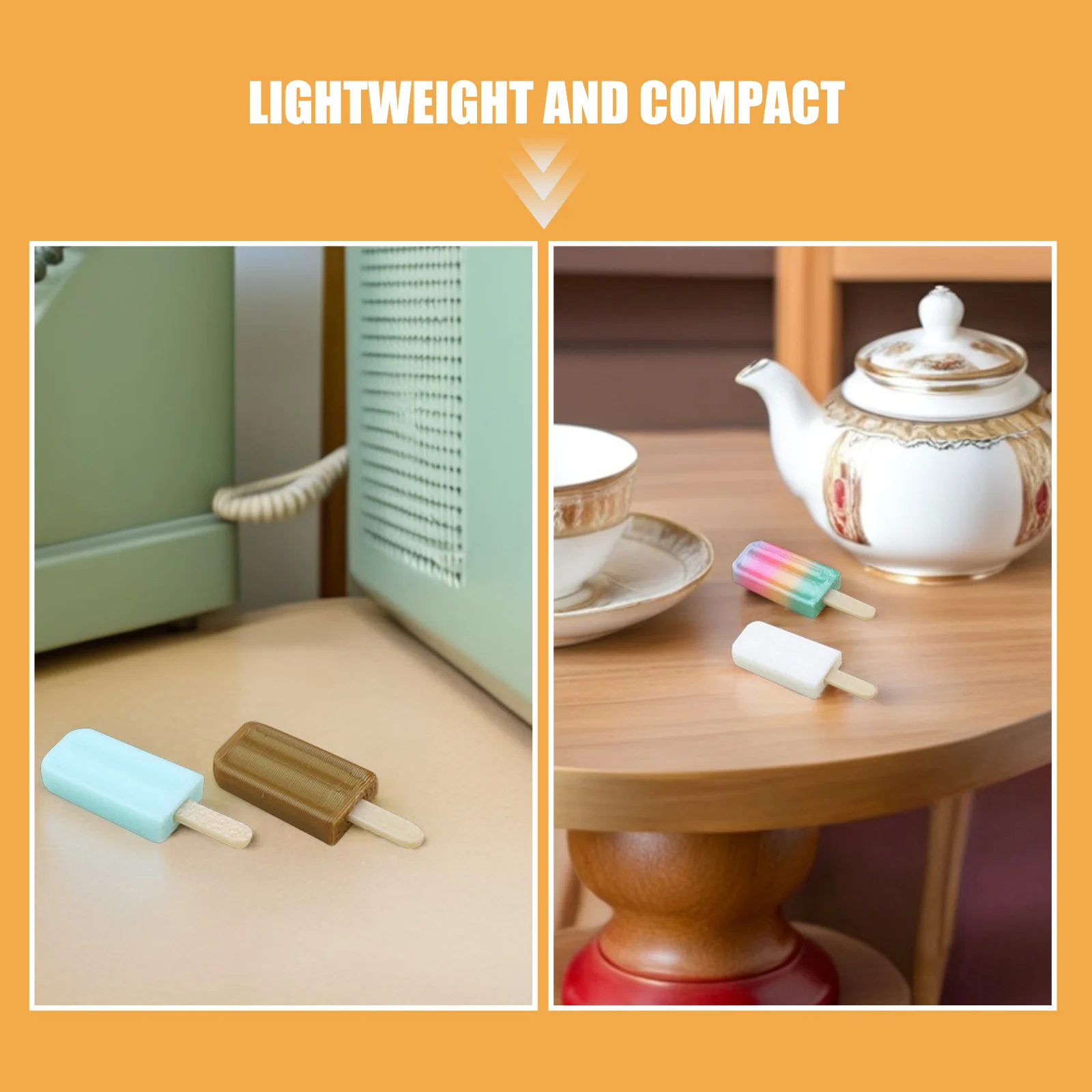 10Pcs Miniature Ice Cream Accessories Colorful Ice-Lolly Simulation Food for Dollhouse and Mini Kitchen Props Ice Cream Mini