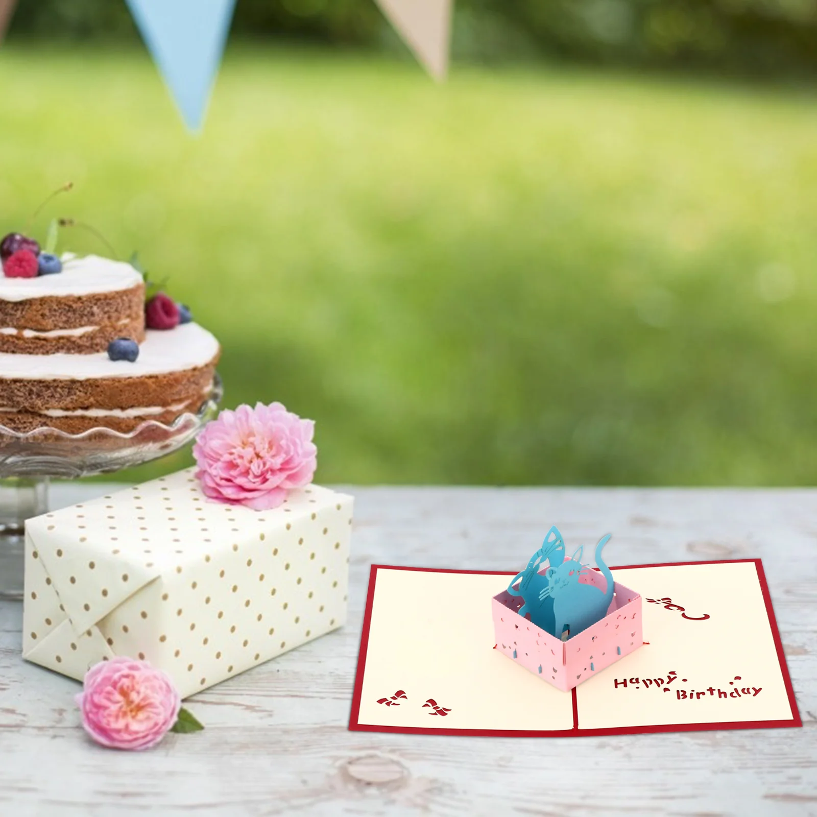 

1Pcs 3D Cat Pop-Up Cards Handmade Creative Birthday Greeting Cards Decorative Paper Craft Suitable for Kids Adults