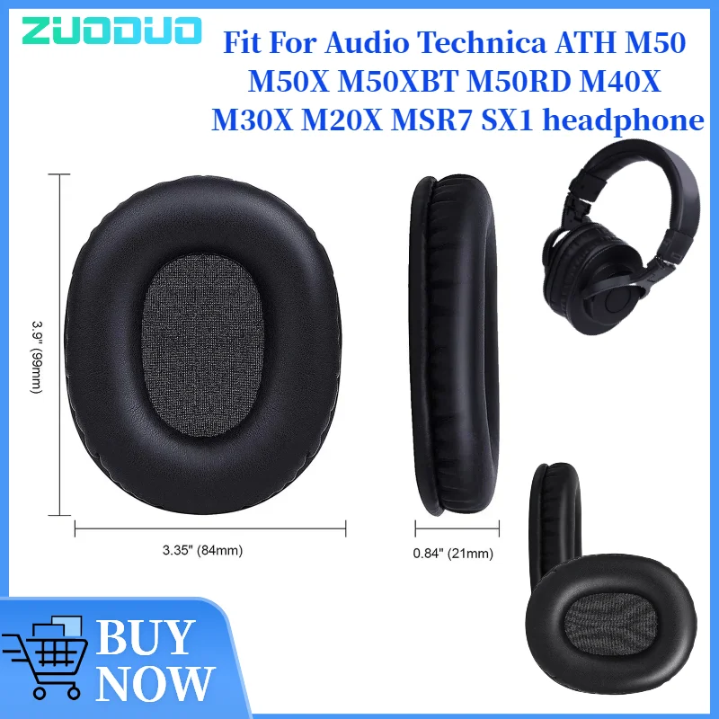 

ZUODUO Replacement Ear Pads for Audio Technica ATH M50 M50X M50XBT M50RD M40X M30X M20X MSR7 Headphones Memory Foam Ear Cushions