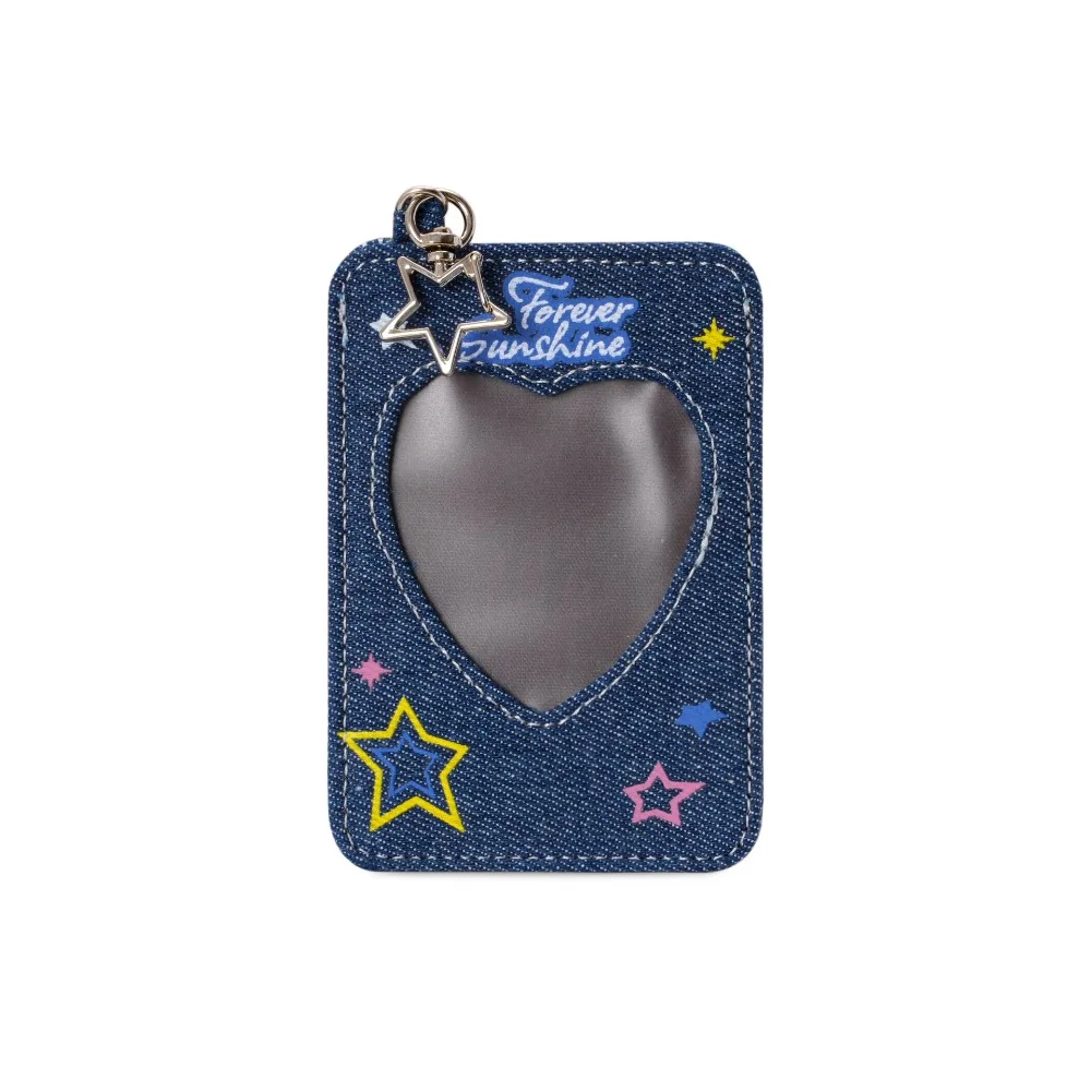 Moda Y2k Denim Star Porta carte Portachiavi Zaino Appeso Porta carte Porta carte Borsa a forma di cuore Ciondolo Ragazza