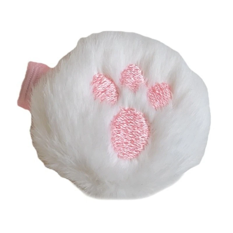 Unique Cats Feet Hair Clip with Plush Fabric Hairpiece Fashion Hair Accessory Comfortable Hairpin for Youthful Fashion