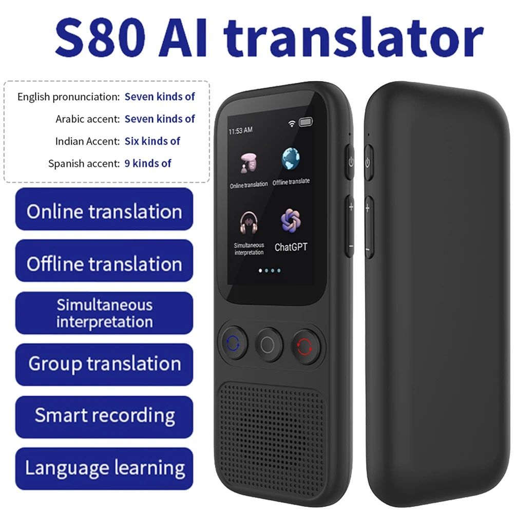 Smart Voice Translator Machine 138 Multi Online Language in Real Time Online Instant Off Line Translation AI Learning Conversion