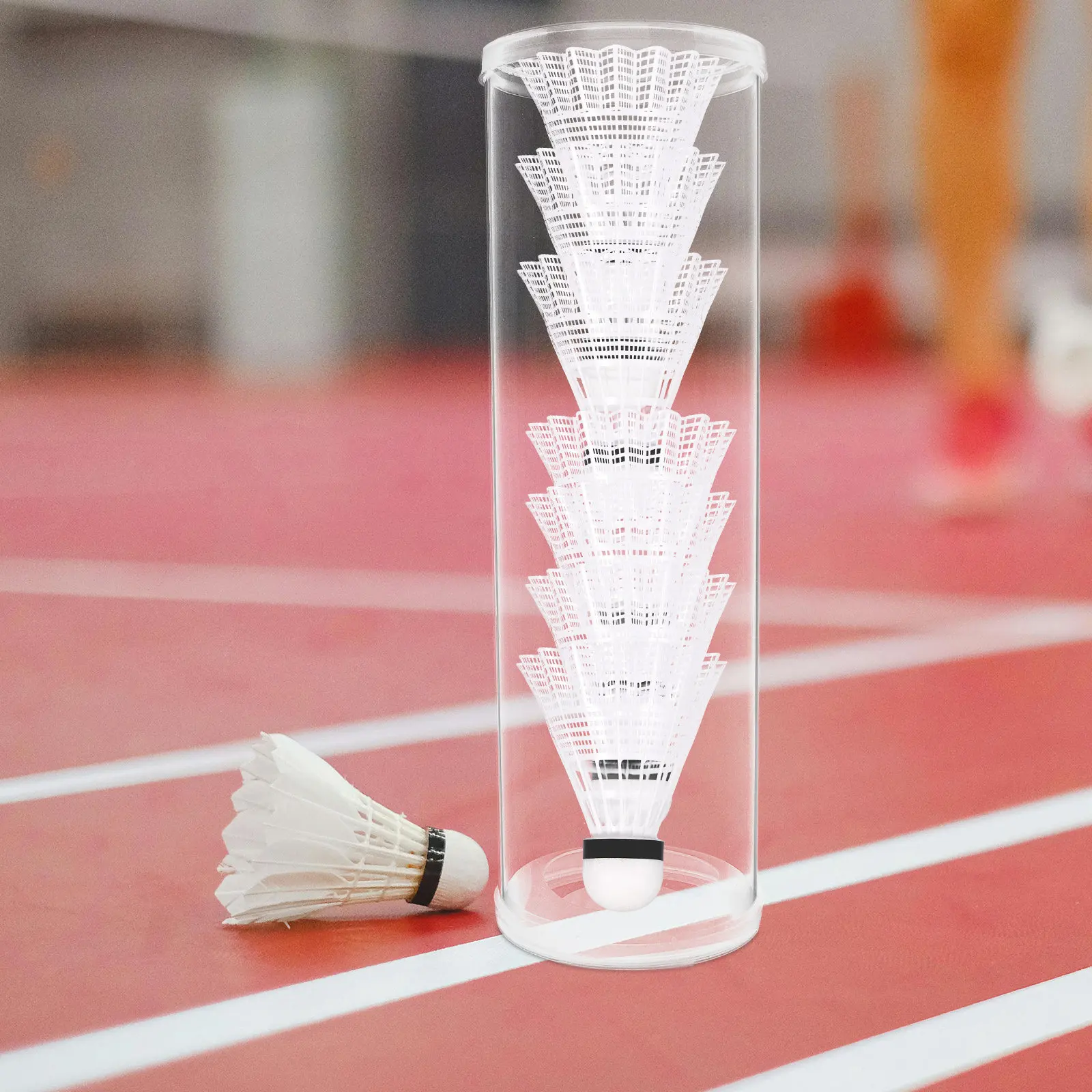 

Transparent Clear Plastic Badminton Shuttlecock Storage Tube for Easy Access Large Capacity Portable Organizer Indoor