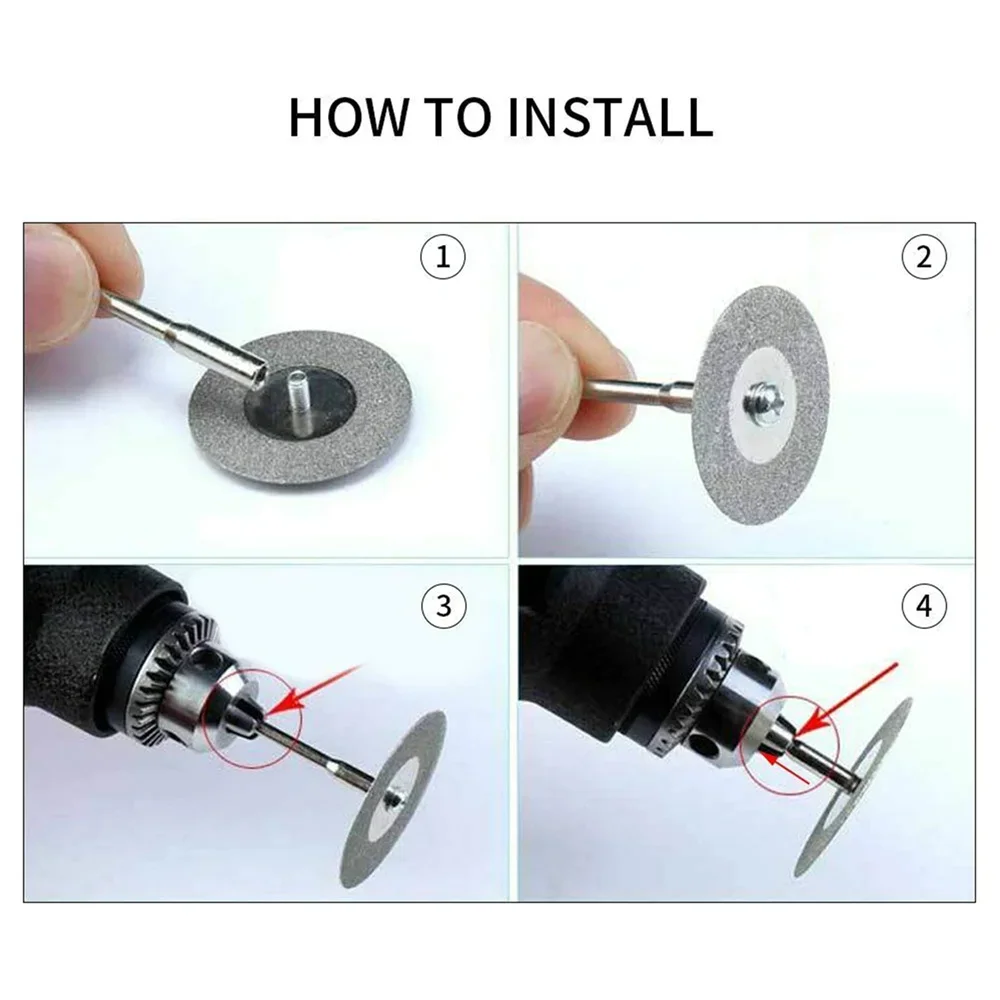 10 قطعة عجلة قطع الماس شفرات النشر مع 2 اتصال 20 مللي متر قطع أقراص للأداة الدوارة #6