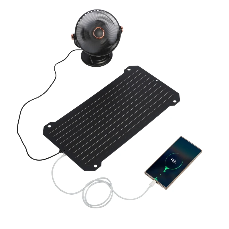 شاحن لوحة طاقة شمسية 15 وات مع مخرج جهد من النوع C/USB لوحة شحن شمسية محمولة للسيارة وكاميرا الهاتف المحمول والكمبيوتر اللوحي