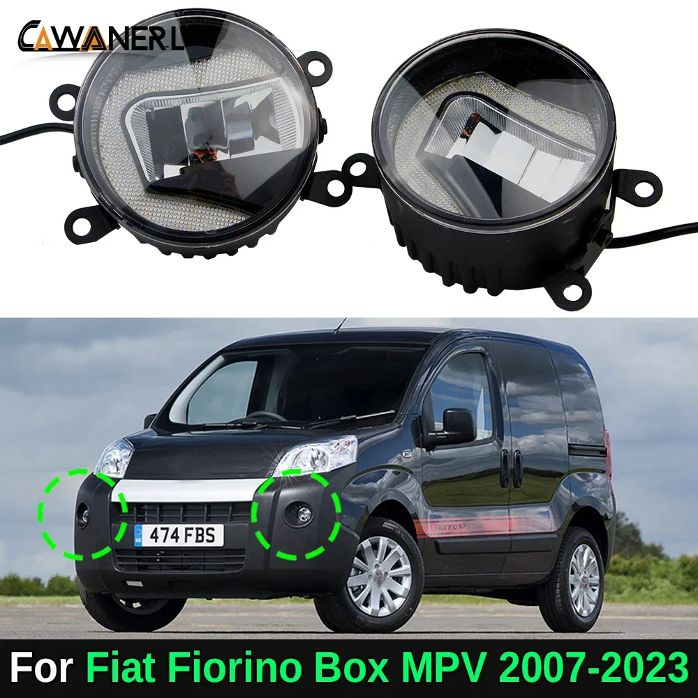 2IN1 Car Front Adjustable LED Fog Light Daytime Running Lamp DRL Function 2 Pieces For Fiat Fiorino Box MPV (225_) 2007-2023