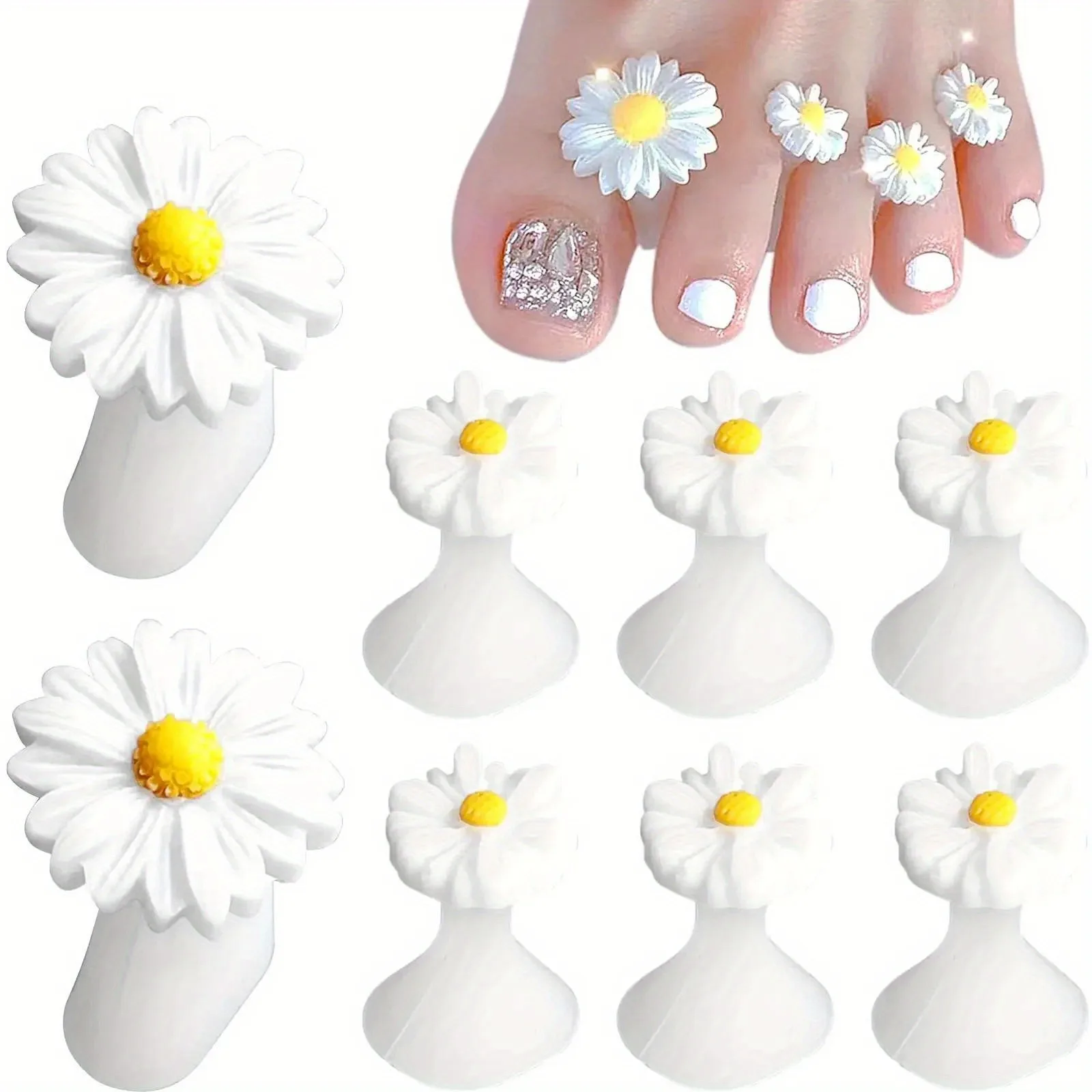 

8PCS Cute Soft Silicone Toe Separator for Nail Polish, Set of Toe Spacers for Feet Apply Nail Polish During Pedicure