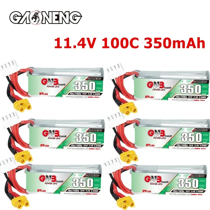 Max 140 GNB 3S1P 11.4V 350mAh Lipo Battery For BETAFPV Beta75X 3S Beta65X 2S Whoop Drones Parts 70C 11.4V Battery