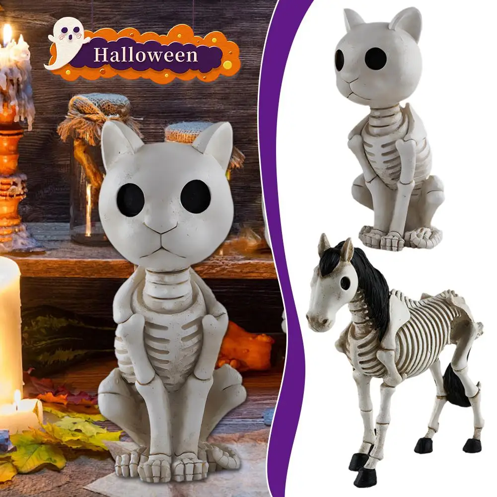 Halloween Animal Skeleton Bones Horror Horse Ornaments Creepy Decoration Props Party For Kids Gifts Decorations J2l1