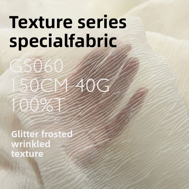 Perspective Light Thin Chiffon Crinkled Fabric for Dress Coat Clothing Handmade Diy Cloth By The Meter Sewing Material Fabrics
