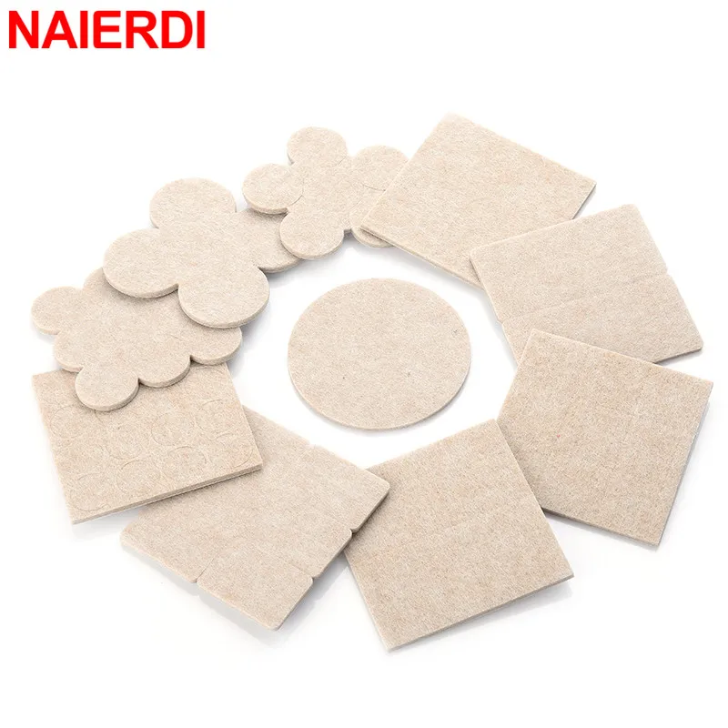 NAIERDI Felt Furniture Pads 2 Pack Self Adhesive Mat Furniture Leg Wood Floor Protectors Square Slip Mats for Chair Legs Feet