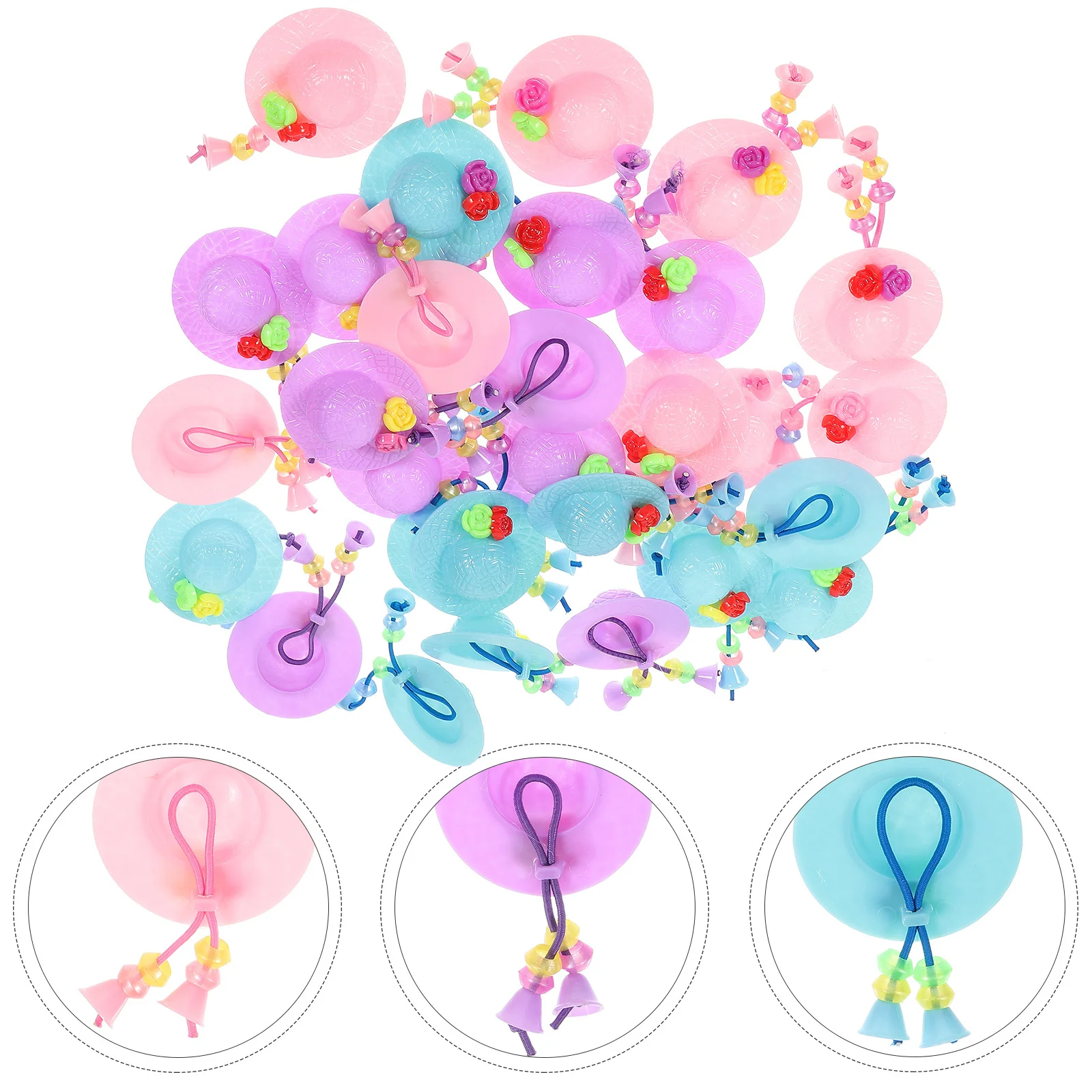 

30 Pcs Girls Hat Cake Pack Miniature Tiny Hats for Crafts Diy Charms Headdress Simulated Headgear